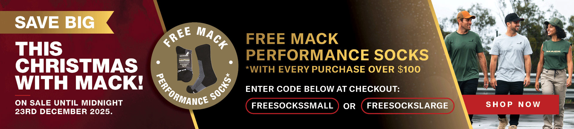 Mack Xmas Free Socks Promo