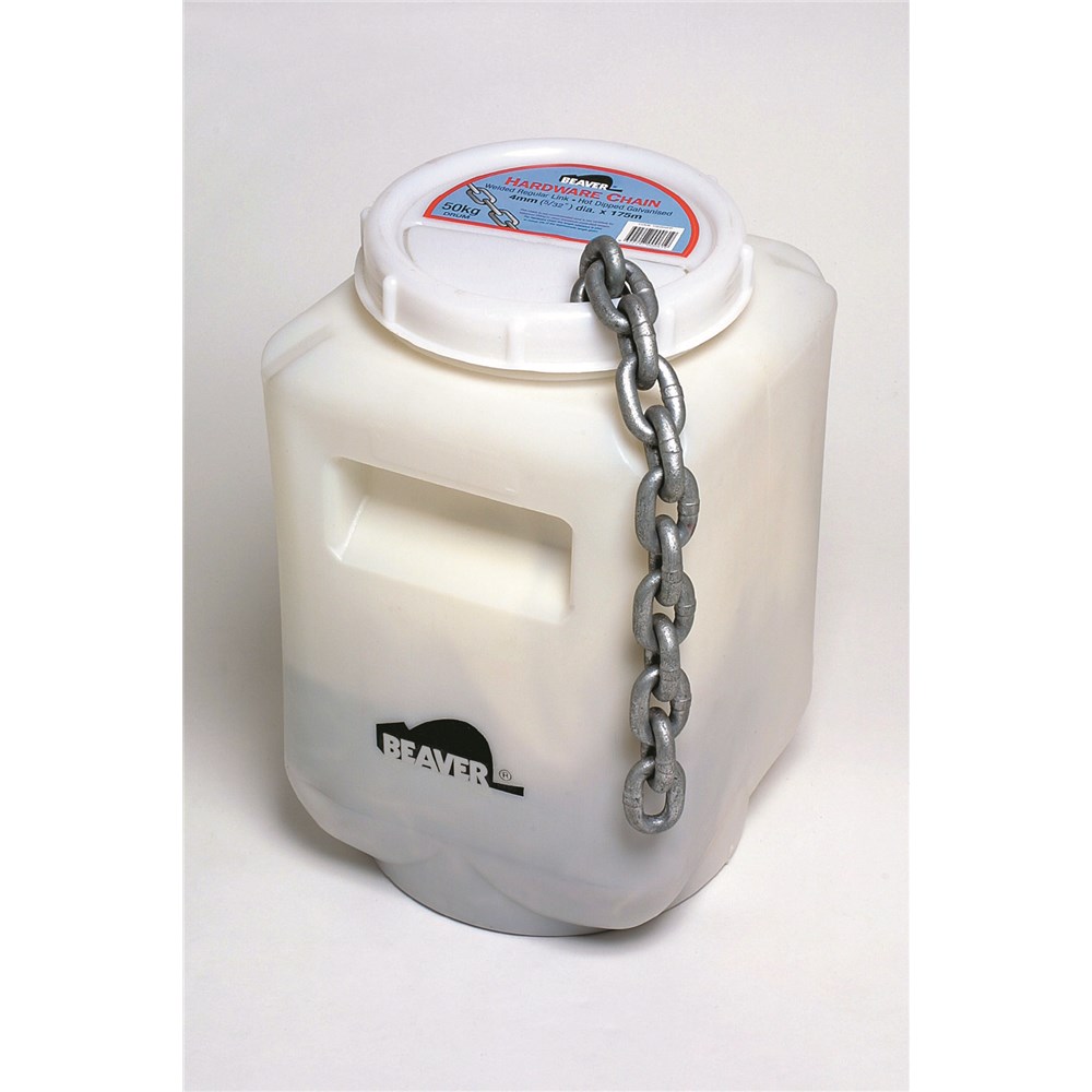 Beaver Proof Coil Chain Regular Link (50kg Pail) 3mm x Self Colour