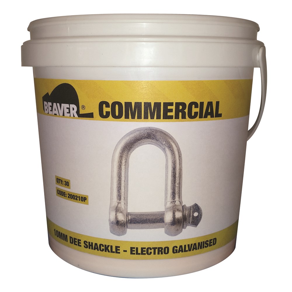 Beaver Electro Galvanised Commercial Dee Shackles (Pail) 10mm