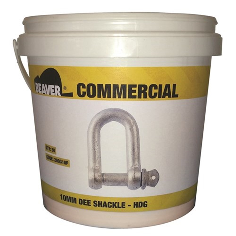 Beaver Hot Dipped Galvanised Commercial Dee Shackles (Pail) 5mm
