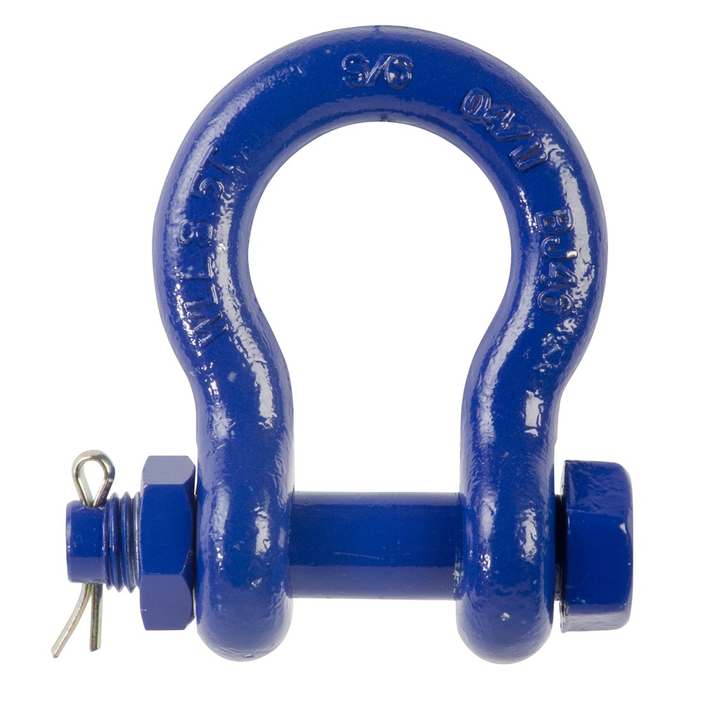 Beaver Colour Coded Safety Pin Bow Shackles 2t