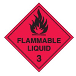 Brady Dangerous Goods Flammable Liquid 3 Sign Poly
