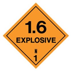 Explosive 1.6 Safety Sign 