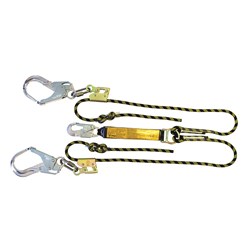 Shock Absorbing Lanyard B-Safe Rope Twin Adj 2M-0.7M Alumin Snp Hok & Scaf Hoks 50KG-140KG