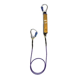 Shock Absorbing Lanyard B-Safe PVC Wire 2M Steel Twist Lock Karabiners 50KG-140KG