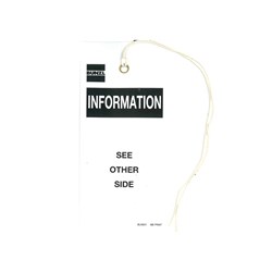BB Print Information Tag Pack=25