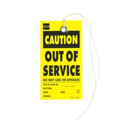 BB Print Tag Caution Out Of Service Pack=25