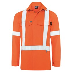 Boomerang Mens Hi-Vis FR Button-Up Shirt with Reflective Tape PPE2