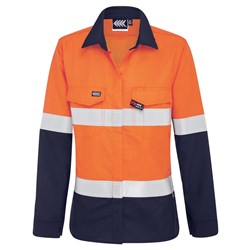 Boomerang Womens Hi-Vis FR Button-Up Shirt with Reflective Tape PPE1