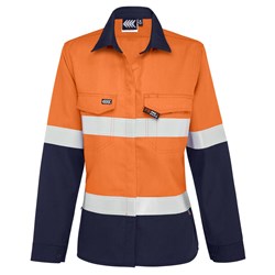Boomerang Womens Hi-Vis FR Button-Up Shirt with Reflective Tape PPE2