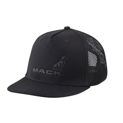 Mack Flat Brim Black On Black Trucker Cap