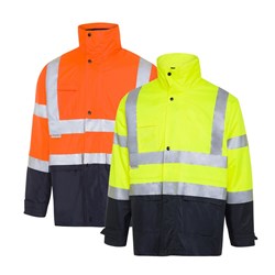 WS Workwear Hi-Vis Waterproof 6-in-1 Jacket with Reflective Tape