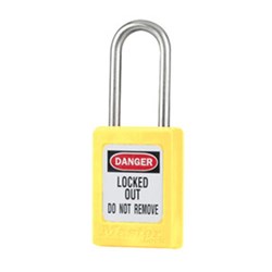 Master Zenex Safety Padlock S/Steel Shk- Yellow