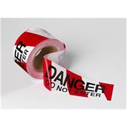 Barricade Tape Red/White Danger Do Not Enter 75mm X 50 Mtr