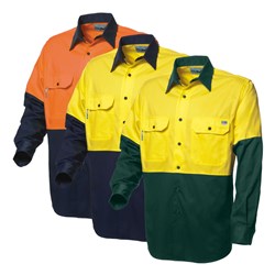 WS Workwear Mens Hi-Vis Classic Drill Shirt