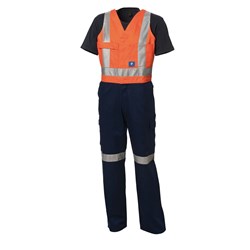 WS Workwear Mens Action-Back Drill Overall with Reflective Tape