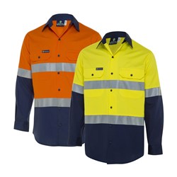 WS Workwear Koolflow Mens Hi-Vis Button-Up Shirt with Reflective Tape