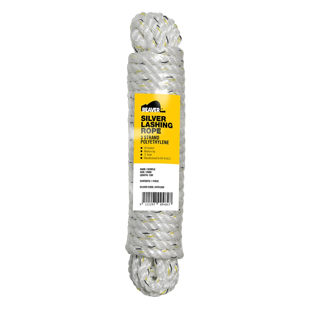 Beaver Silver Lashing Rope 12mm x 12m