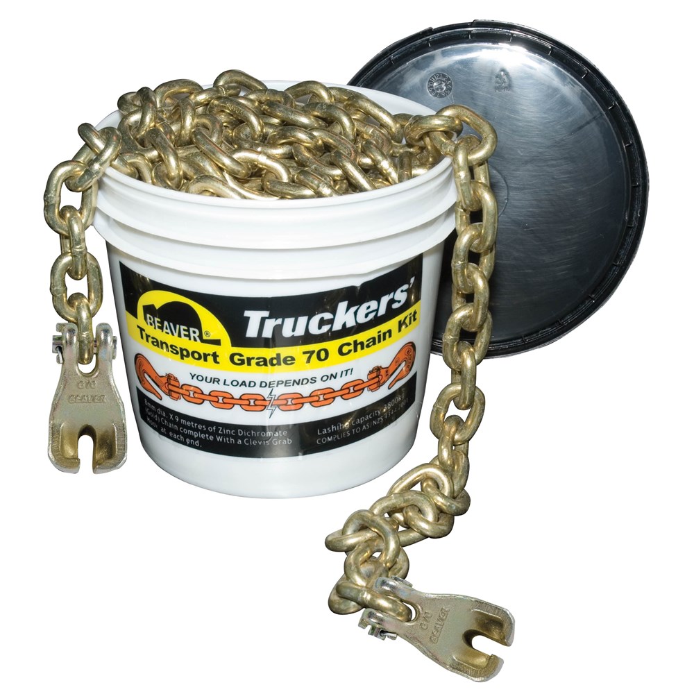 Beaver Grade 70 Transport Load Chain Kit With Grab Hooks on Each End 10mm x 6m