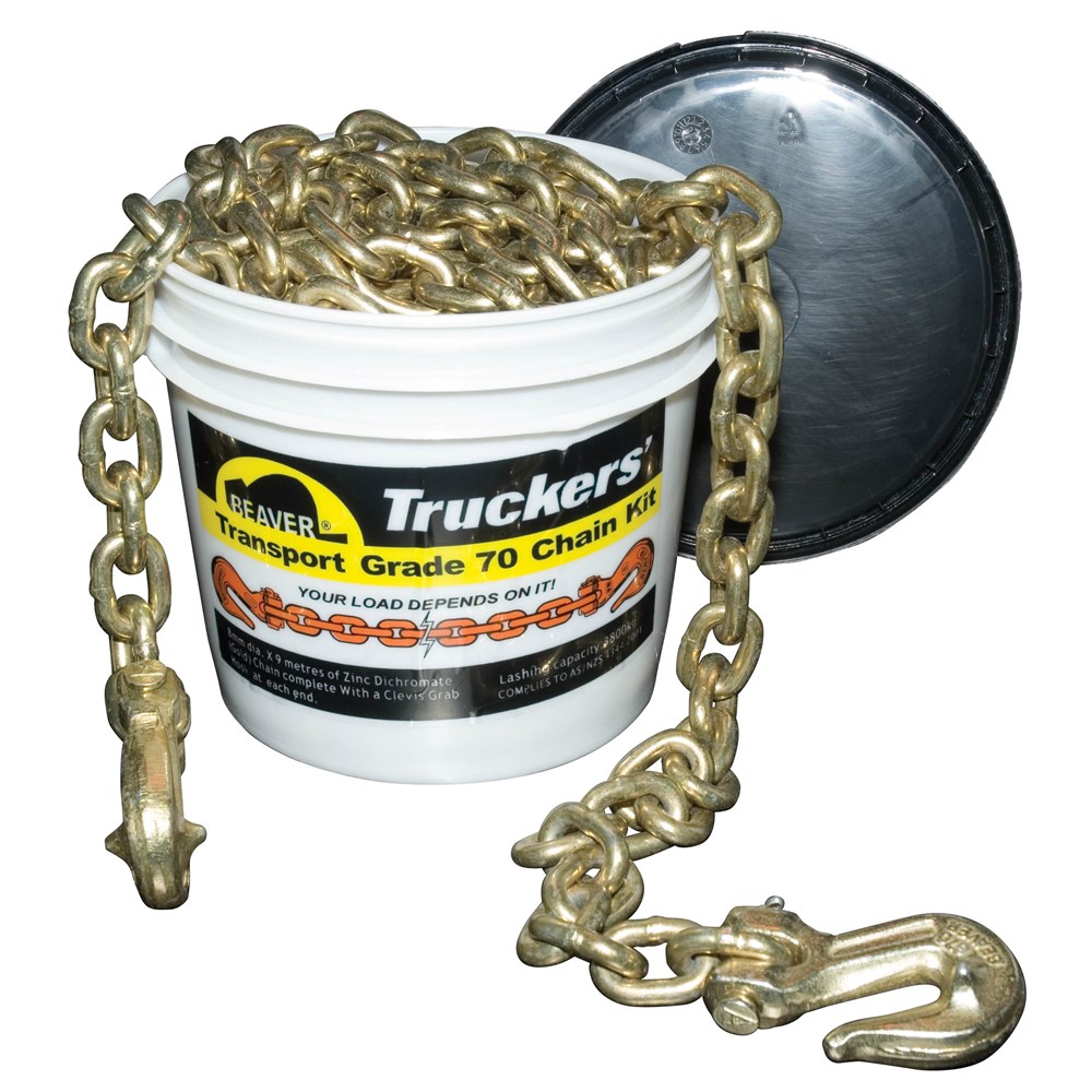 Beaver Grade 70 Transport Load Chain Kit With Grab Hooks on Each End 7.1mm x 9m