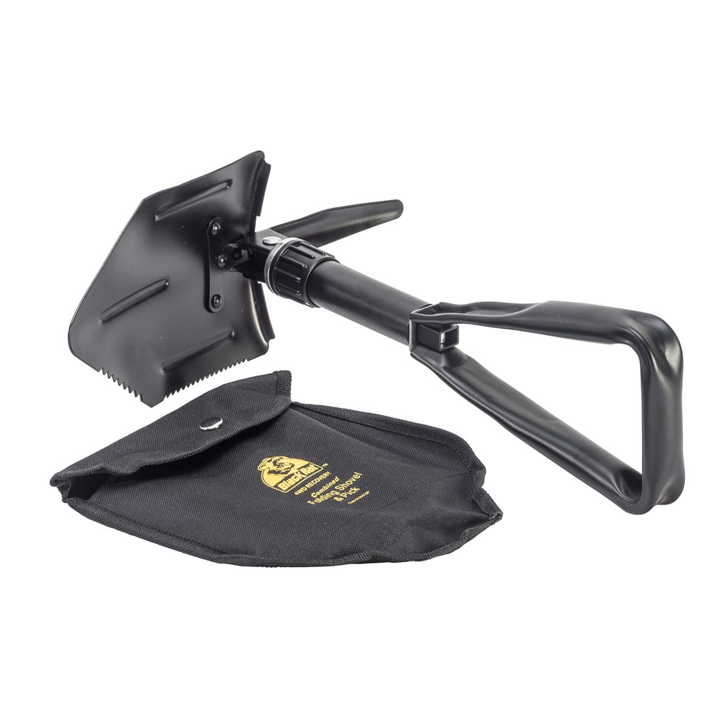 Black Rat 4WD Recovery Folding Shovel with Handy Carry Pouch Shovel