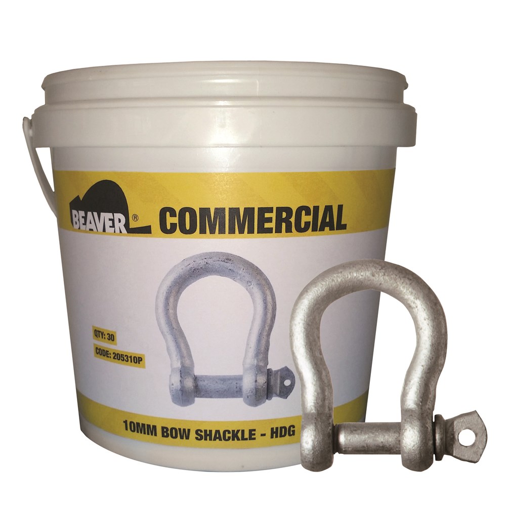 Beaver Hot Dipped Galvanised Commercial Bow Shackles (Pail) 8mm