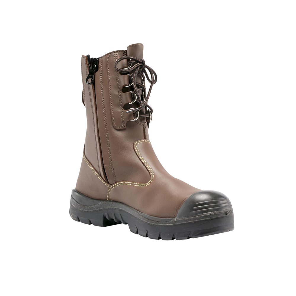 High leg steel toe cap boots hot sale