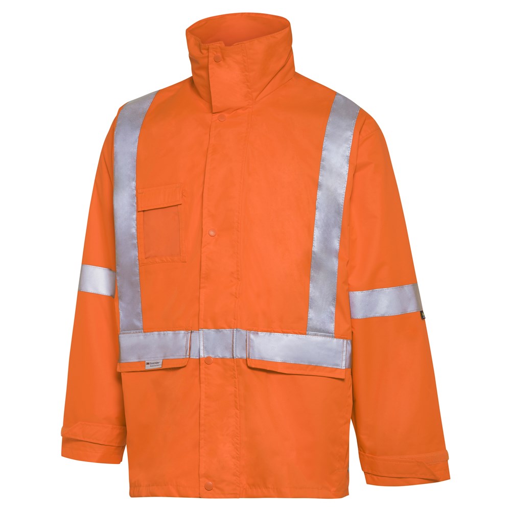 WS Workwear Hi Vis 6 in 1 Waterproof Jacket with H X Reflective Tape Bunzl Safety AU