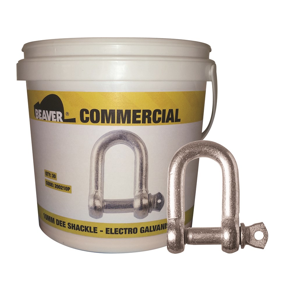 Beaver Electro Galvanised Commercial Dee Shackles (Pail) 13mm
