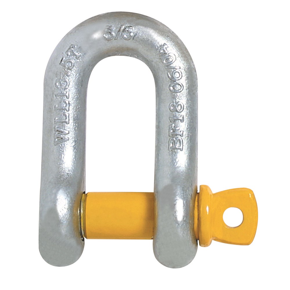 Beaver Yellow Pin Grade S Screw Pin Dee Shackle 6.5t