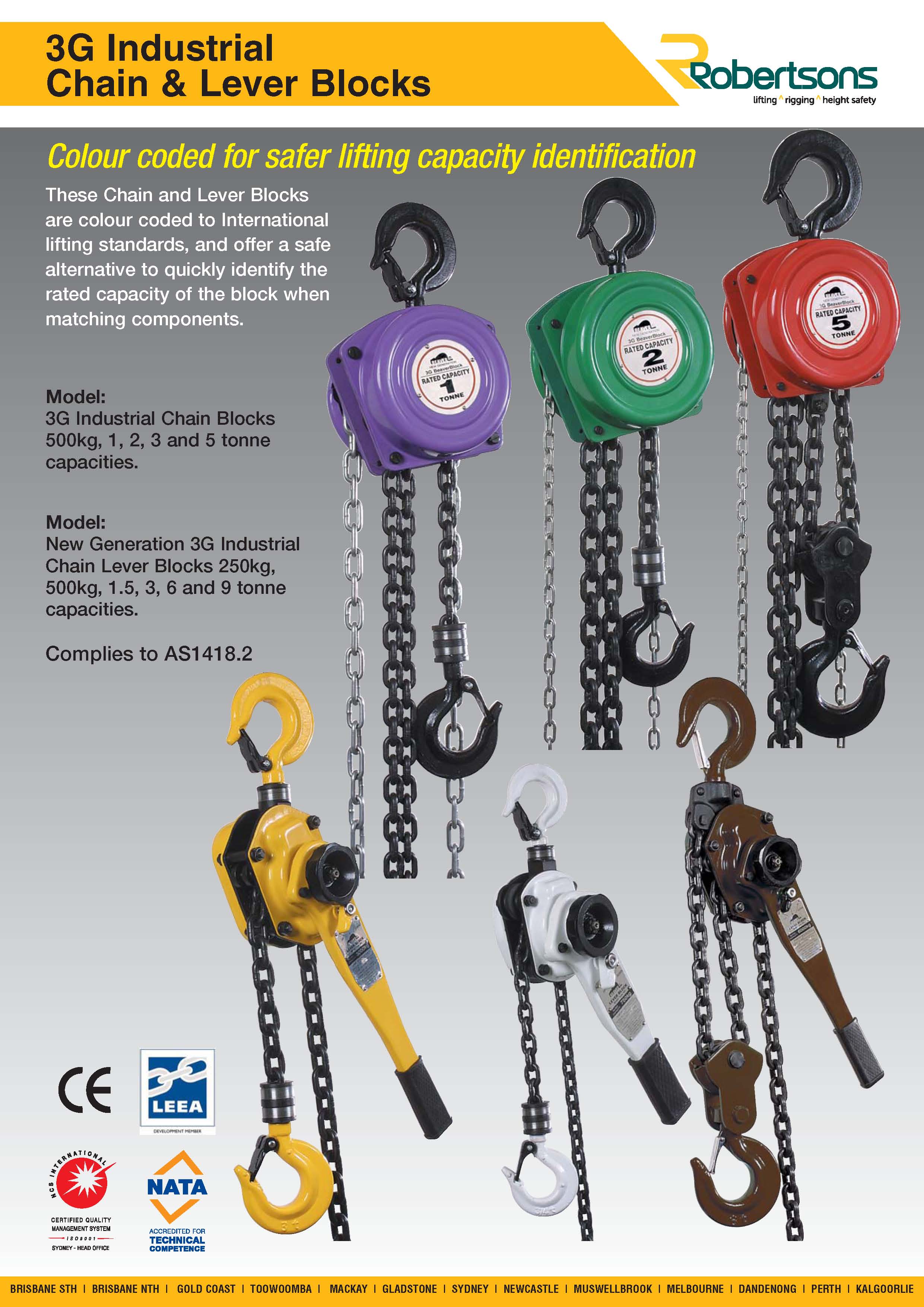 Beaver 3G Industrial Chain and Lever Blocks Bunzl Safety AU