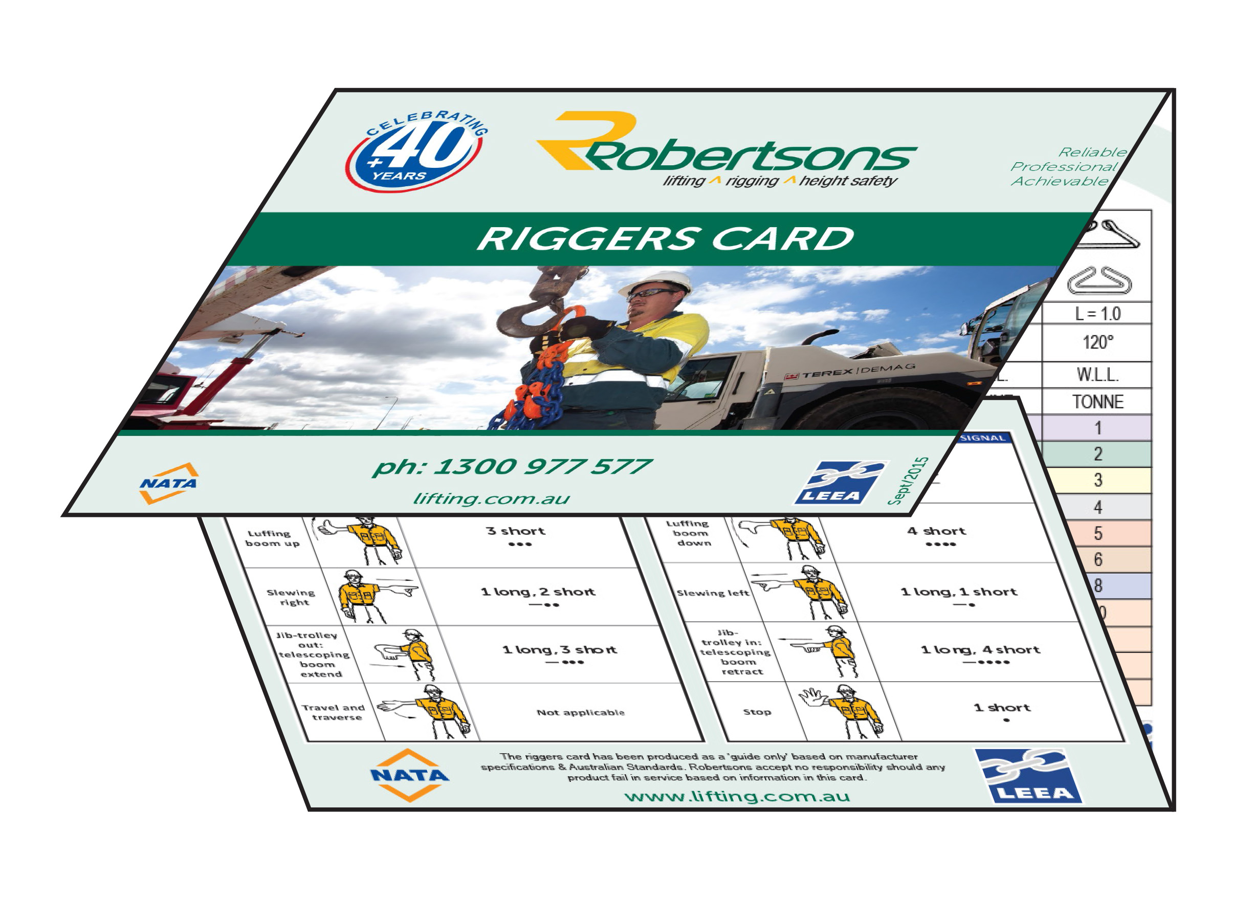 Robertsons Rig Check Pocket Card Bunzl Safety AU