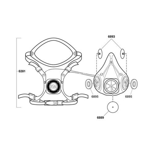 3M 6300 Half Facepiece Reusable Respirator Large