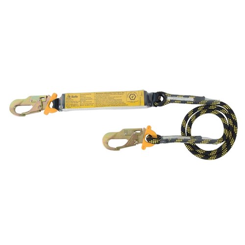 Shock Absorbing Lanyard B-Safe Rope 2M Steel Snap Hooks 50KG-140KG