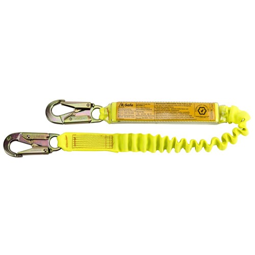 Shock Absorbing Lanyard B-Safe Elasticised 1M-0.7M Steel Snap Hooks 50KG-140KG