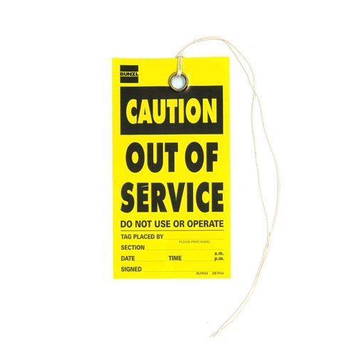 BB Print Tag Caution Out Of Service Pack=25