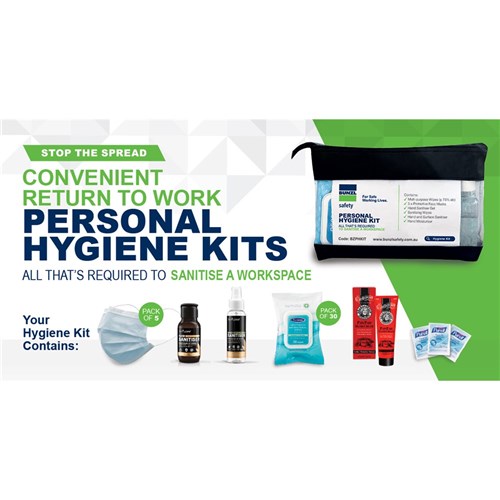 Personal Hygiene Kit Masks, Hand/Surface Sanitiser,Moisturiser and Wipes