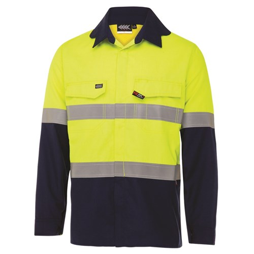 Boomerang Mens Hi-Vis FR Button-Up Shirt with Reflective Tape PPE1