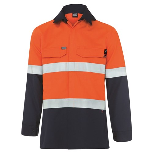 Boomerang Mens Hi-Vis FR Button-Up Shirt with Reflective Tape PPE2