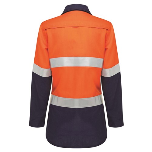 Boomerang Womens Hi-Vis FR Button-Up Shirt with Reflective Tape PPE1