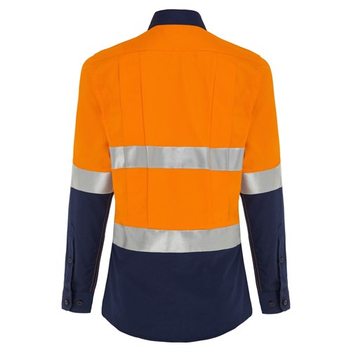 WS Workwear Koolflow Womens Hi-Vis Button-Up Shirt with Reflective Tape