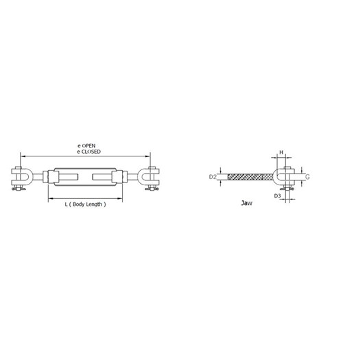 Beaver Super Buckles Jaw and Jaw with Lock Nuts