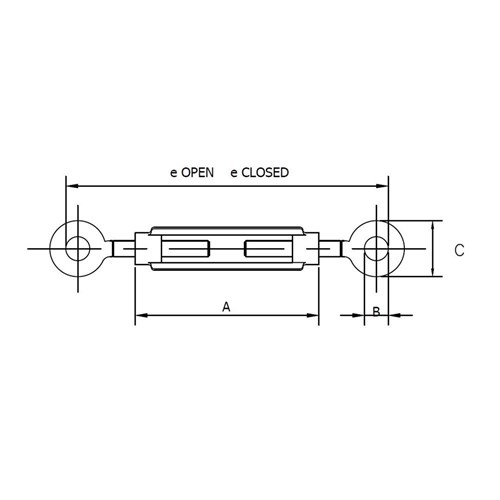 BEAVER EYE AND EYE COMMERCIAL TURNBUCKLES - GALVANISED