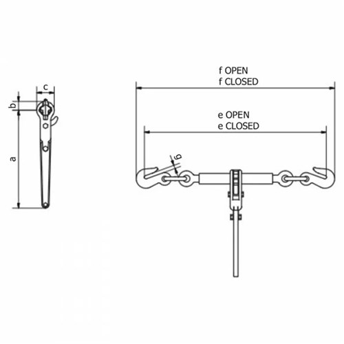 Beaver G70 Ratched-Type Loadbinder with Eye Grab Hooks