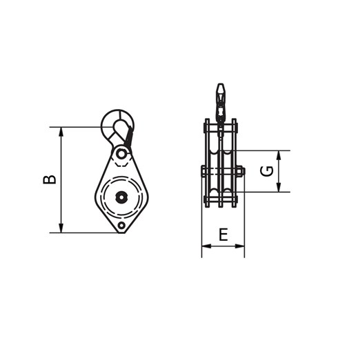 Beaver Double-Hand Operated Sheave Blocks with Swivel Hook