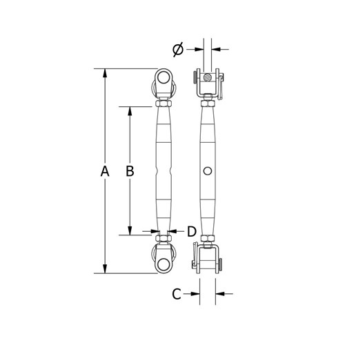 Beaver G316 Stainless Steel Jaw and Jaw Bottle Screw with Lock Nuts