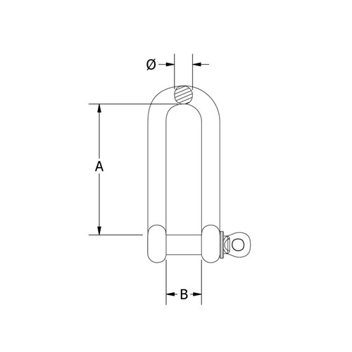 Beaver G316 Stainless Steel Long Dee Shackle