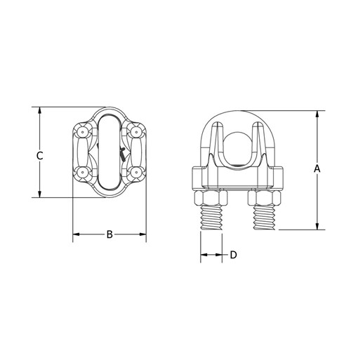 Beaver G316 Stainless Steel Wire Rope Grip