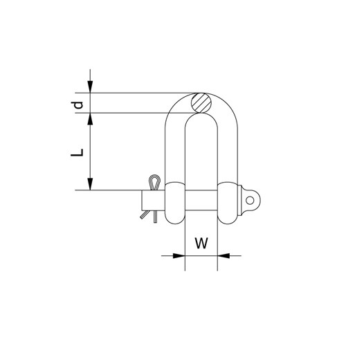 Beaver G316 Stainless Steel Dee Shackle with Captive Pin