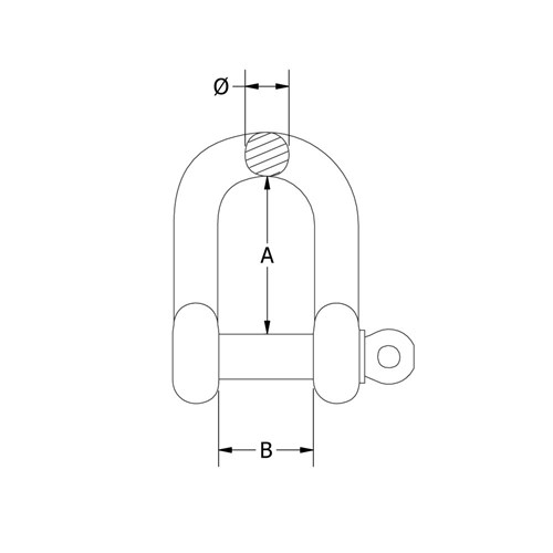 Beaver G316 Stainless Steel Dee Shackle